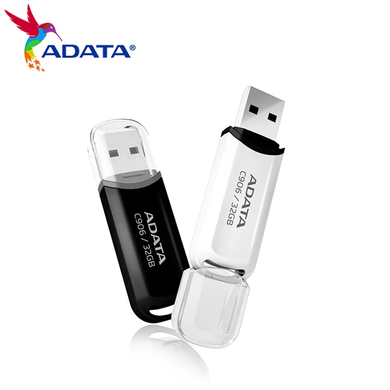 ADATA C906 USB Флэш-Накопитель 16 ГБ 32 ГБ Мини-Флешка Высокоскоростная Черно-Белая Карта Памяти U Диск Флэш-USB2.0 Флеш-Накопитель для ПК